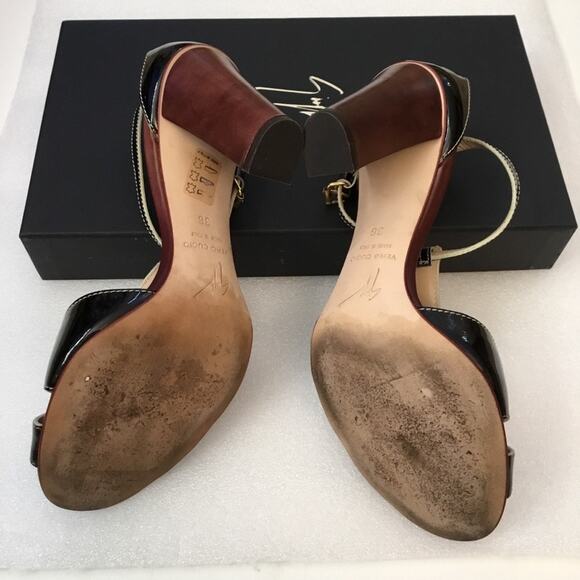 Giuseppe Zanotti Burgundy T-Strap Heel Sandals - Picture 10 of 11